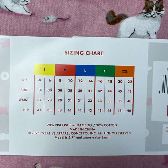 Munki Munki Women's M Pink Flannel Classic Pajama Set Cats Adjustable n1240 - Picture 7 of 10